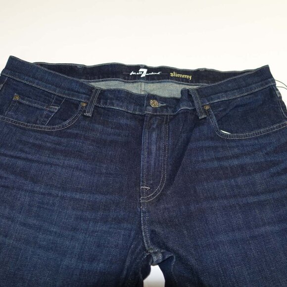 7 For All Mankind Men's Slimmy Slim Straight Jeans Size 40 x 34 NWT Bloomington - Picture 2 of 8